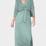 Natalija - Relaxed Dress with V-Neck and Front Knot