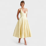Halina - Midi Dress with Corset and Ruffles