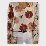 Knitted Sweater with Lace Decorative Details