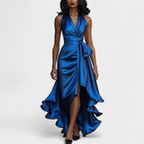 Ema - Elegant Satin Dress with Ruffles