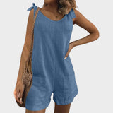 Petra - Jumpsuit with Ties on Shoulders and Pockets