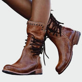 Milica – leather boots with laces for an elegant and comfortable everyday look