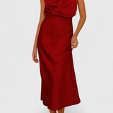 Rina - Elegant Dress with Draped Collar
