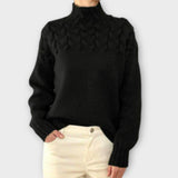 Eva - Women's Sweater with Knitted Elements