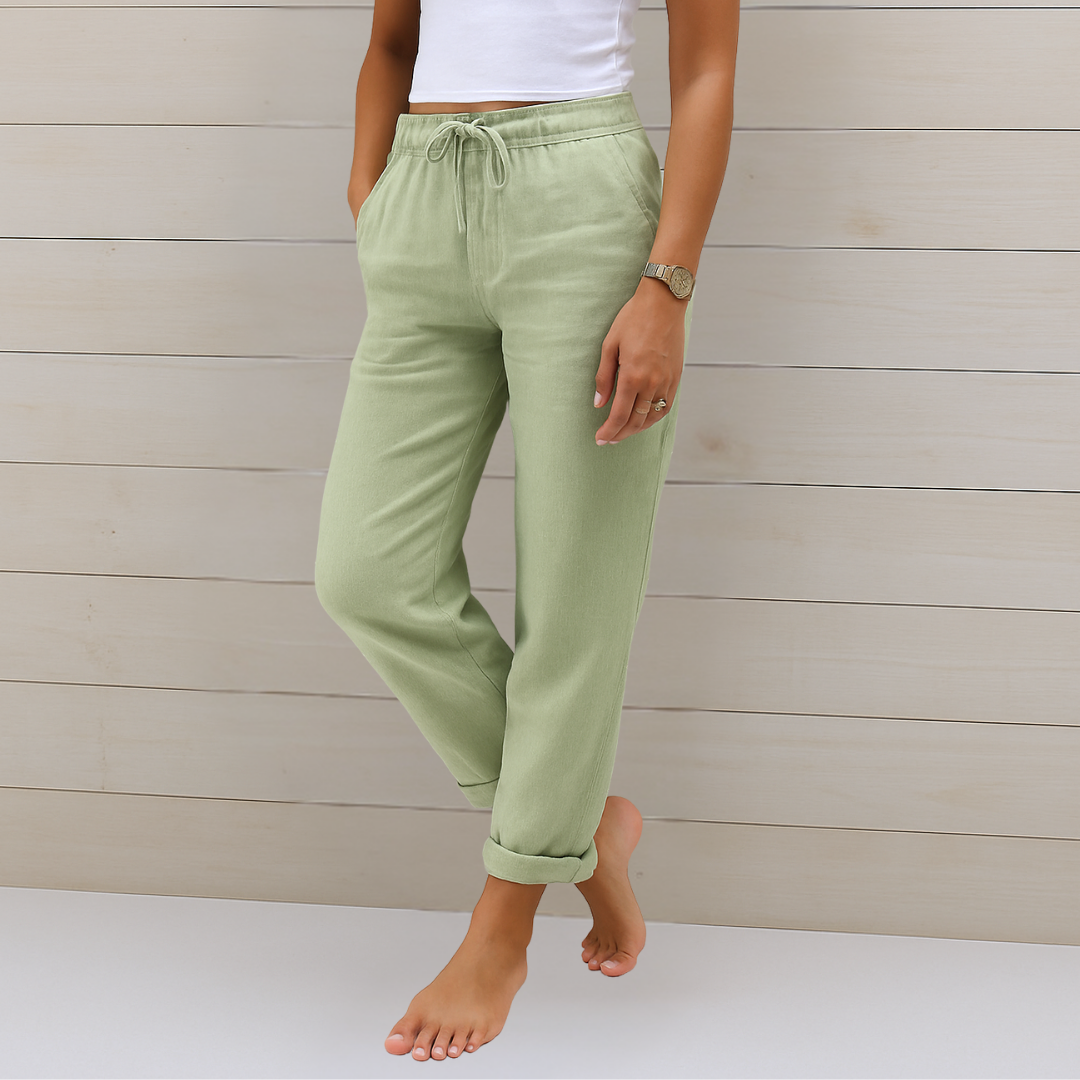 Sara | premium elastic linen pants with breathable fabric