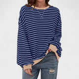 Ksenija - Striped sweater with long sleeves and round neckline