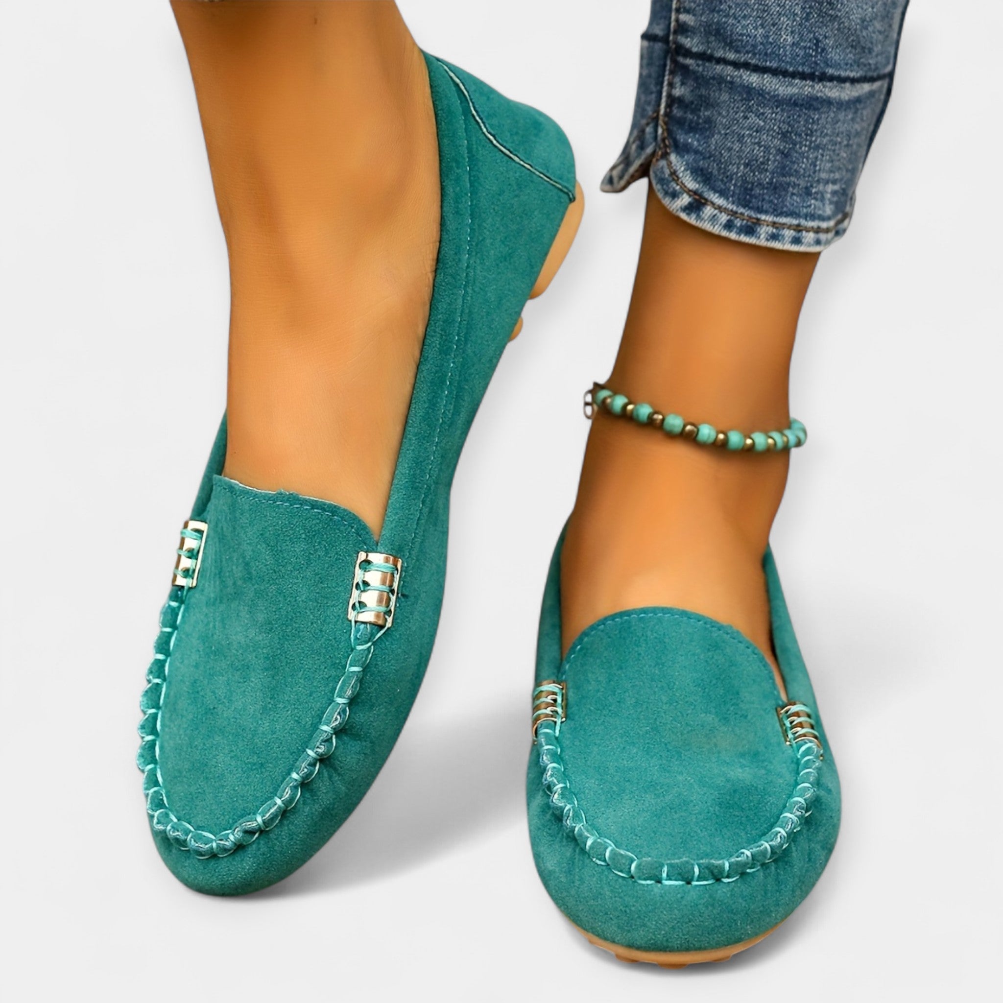 Loafers with Metallic Details