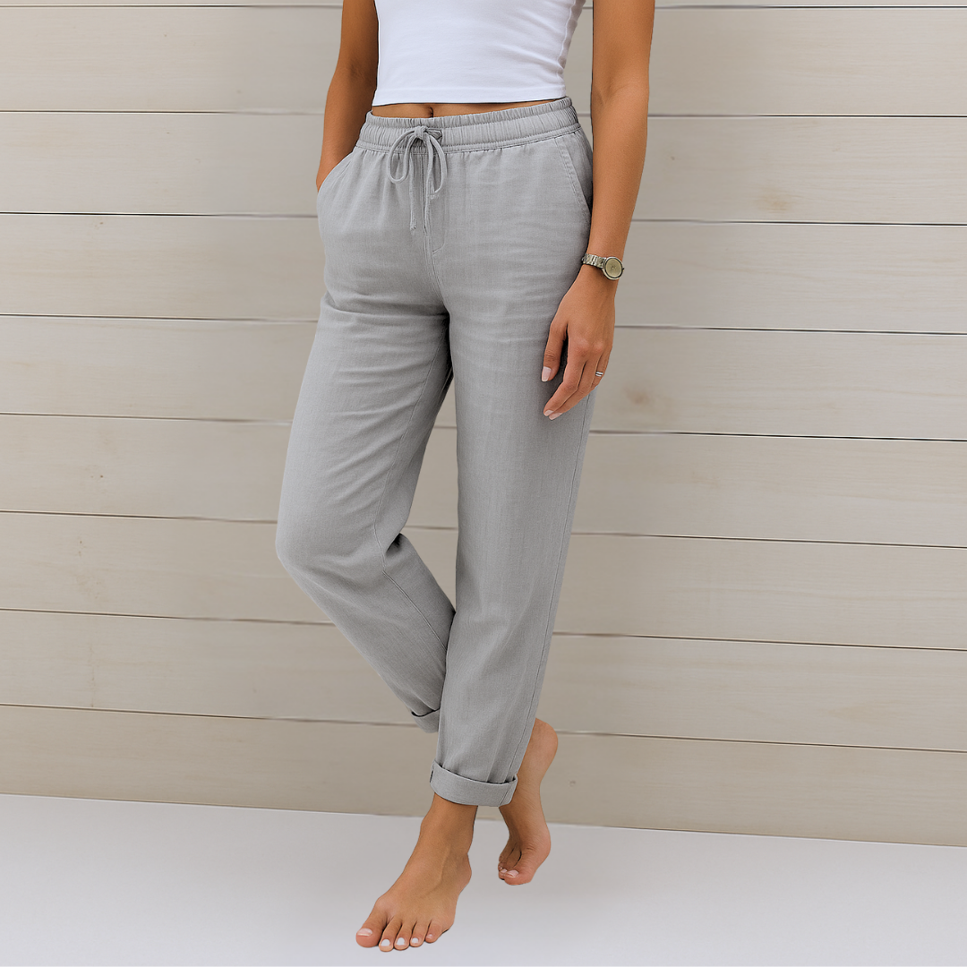 Sara | premium elastic linen pants with breathable fabric