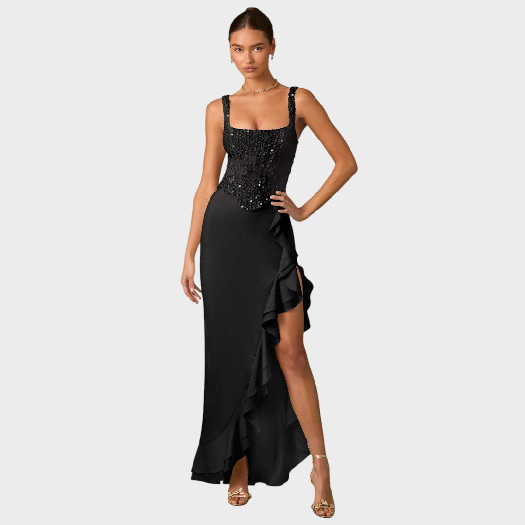 Krista - Elegant Corset Dress with Ruffled Details