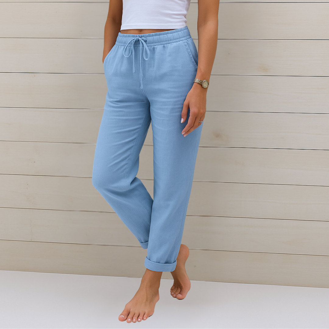 Sara | premium elastic linen pants with breathable fabric