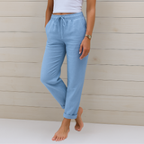 Sara | premium elastic linen pants with breathable fabric