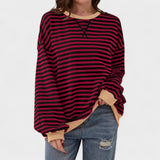 Ksenija - Striped sweater with long sleeves and round neckline