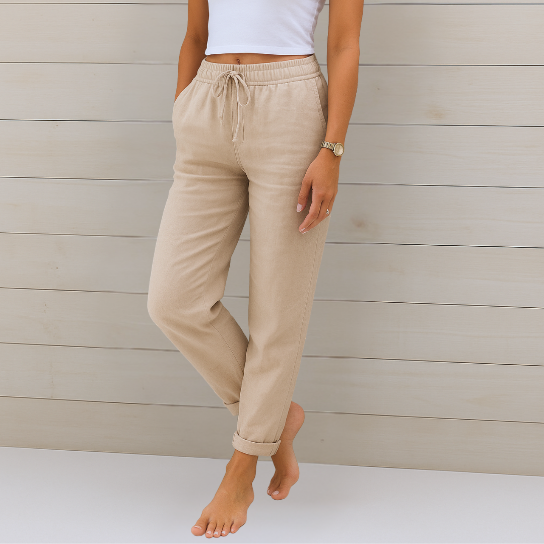 Sara | premium elastic linen pants with breathable fabric