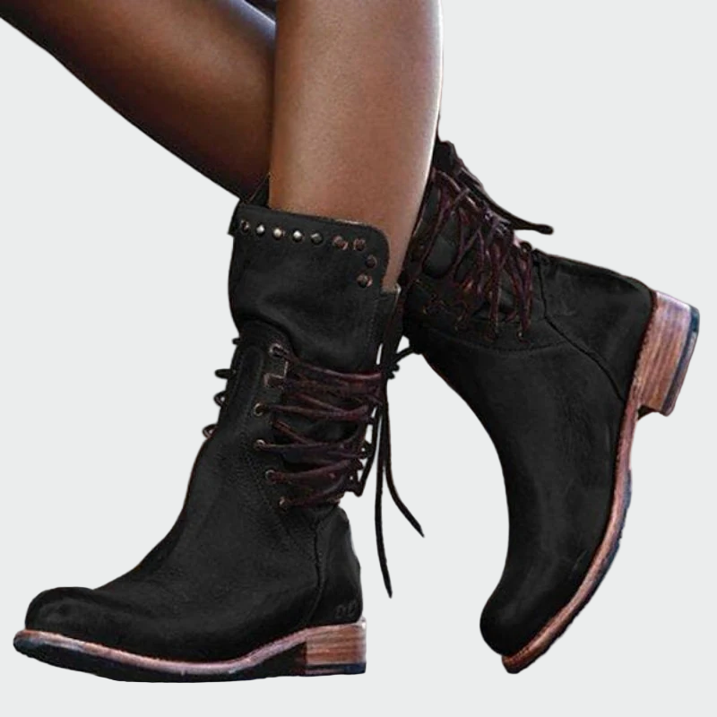 Milica – leather boots with laces for an elegant and comfortable everyday look