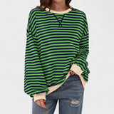Ksenija - Striped sweater with long sleeves and round neckline