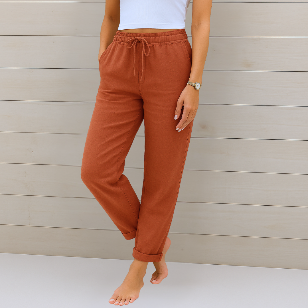 Sara | premium elastic linen pants with breathable fabric