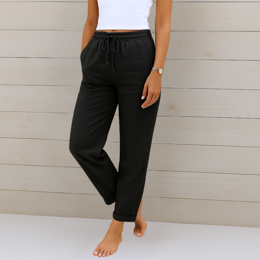 Sara | premium elastic linen pants with breathable fabric