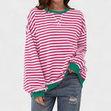 Ksenija - Striped sweater with long sleeves and round neckline
