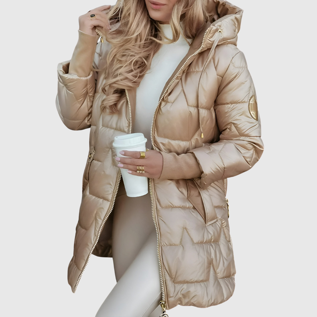 Élise - Elegant Winter Coat with Hood and Lining