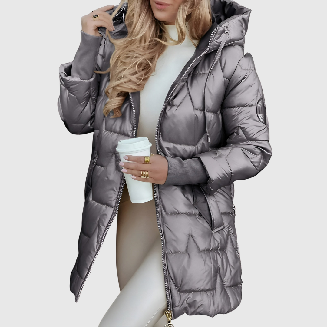 Élise - Elegant Winter Coat with Hood and Lining