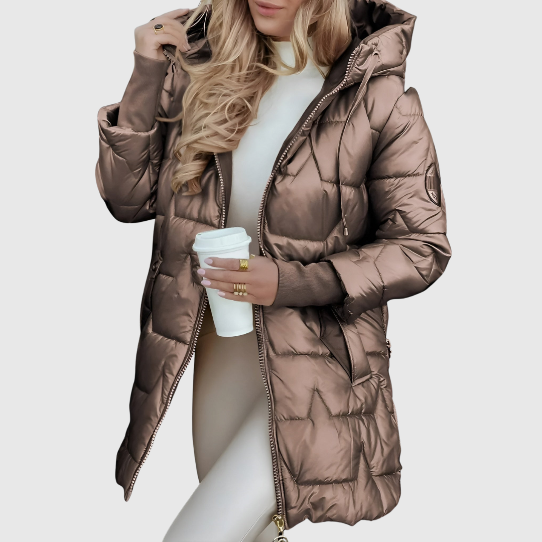 Élise - Elegant Winter Coat with Hood and Lining