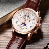 Chronograph watch with premium leather strap