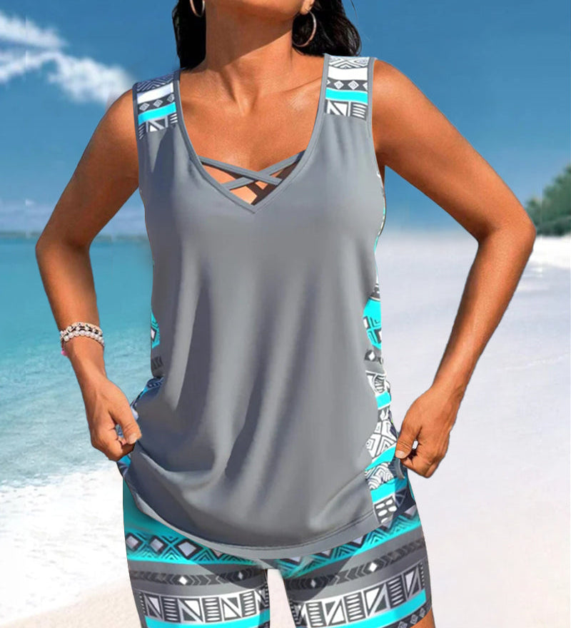 Márcia - Tankini with geometric print