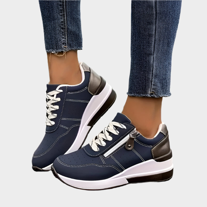 Orthopedic Shoes with Patent Zipper and Thick Sole