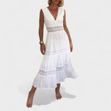 Elena - Elegant Lace Dress with V-Neck