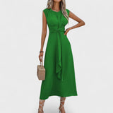 Andrea - Elegant Maxi Dress Without Sleeves with Round Neckline