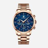 Luxury Sports Men's Watch with Quartz Movement, Chronograph, and Leather Strap