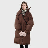 Lana - Classic Long Puffer Coat with Hood