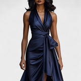 Ema - Elegant Satin Dress with Ruffles