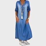 Maja™ – Denim Dress with Side Slit