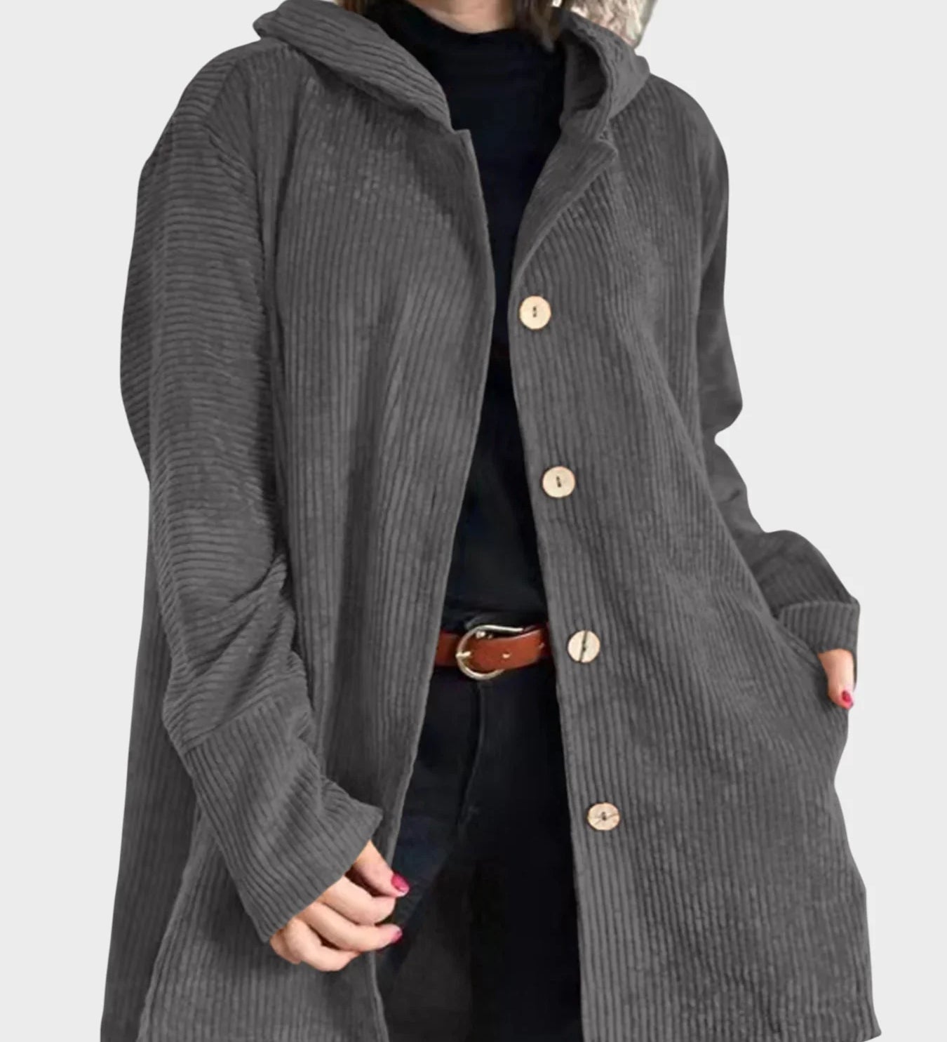 Krista - Comfortable Velvet Jacket with Hood