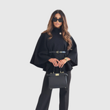 Lea – Elegant Coat with Butterfly Sleeves and Belt
