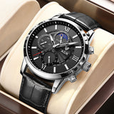 Luxury Quartz Watch with Leather Strap