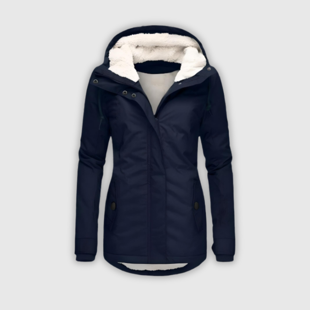 Erika - Waterproof Long Coat with Hood and Lining