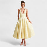 Halina - Midi Dress with Corset and Ruffles