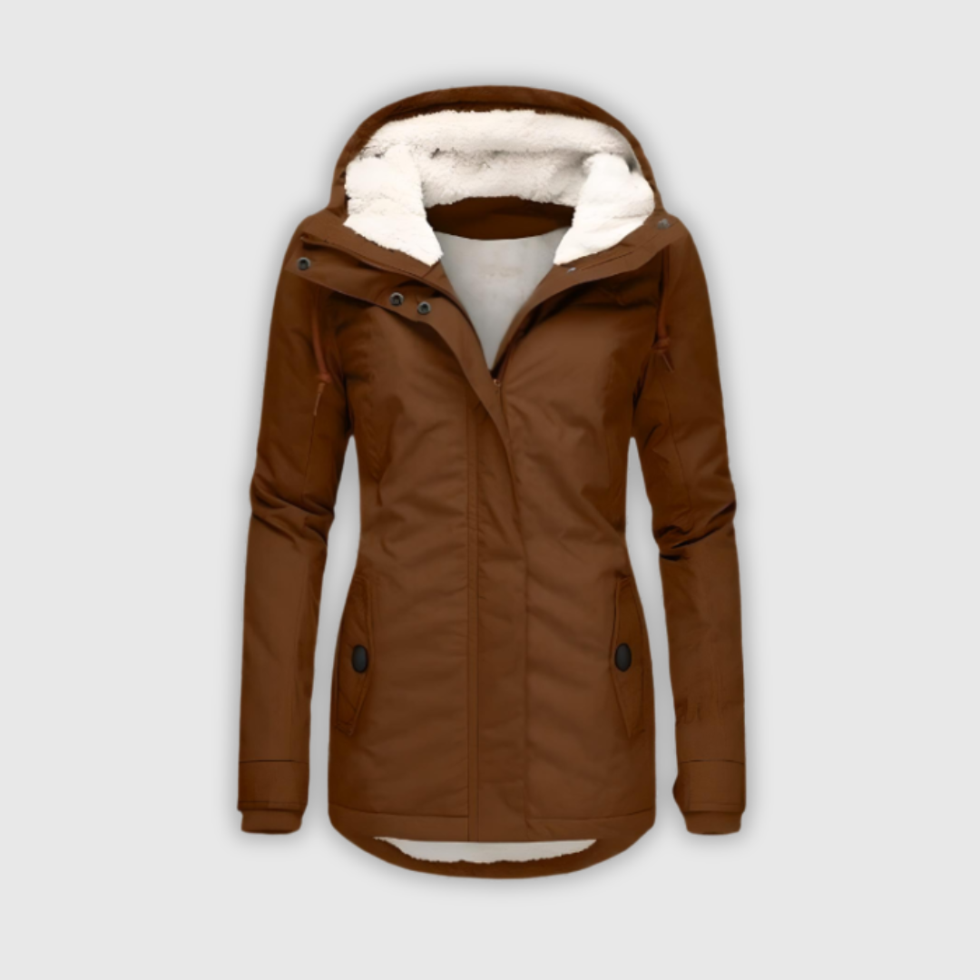 Erika - Waterproof Long Coat with Hood and Lining