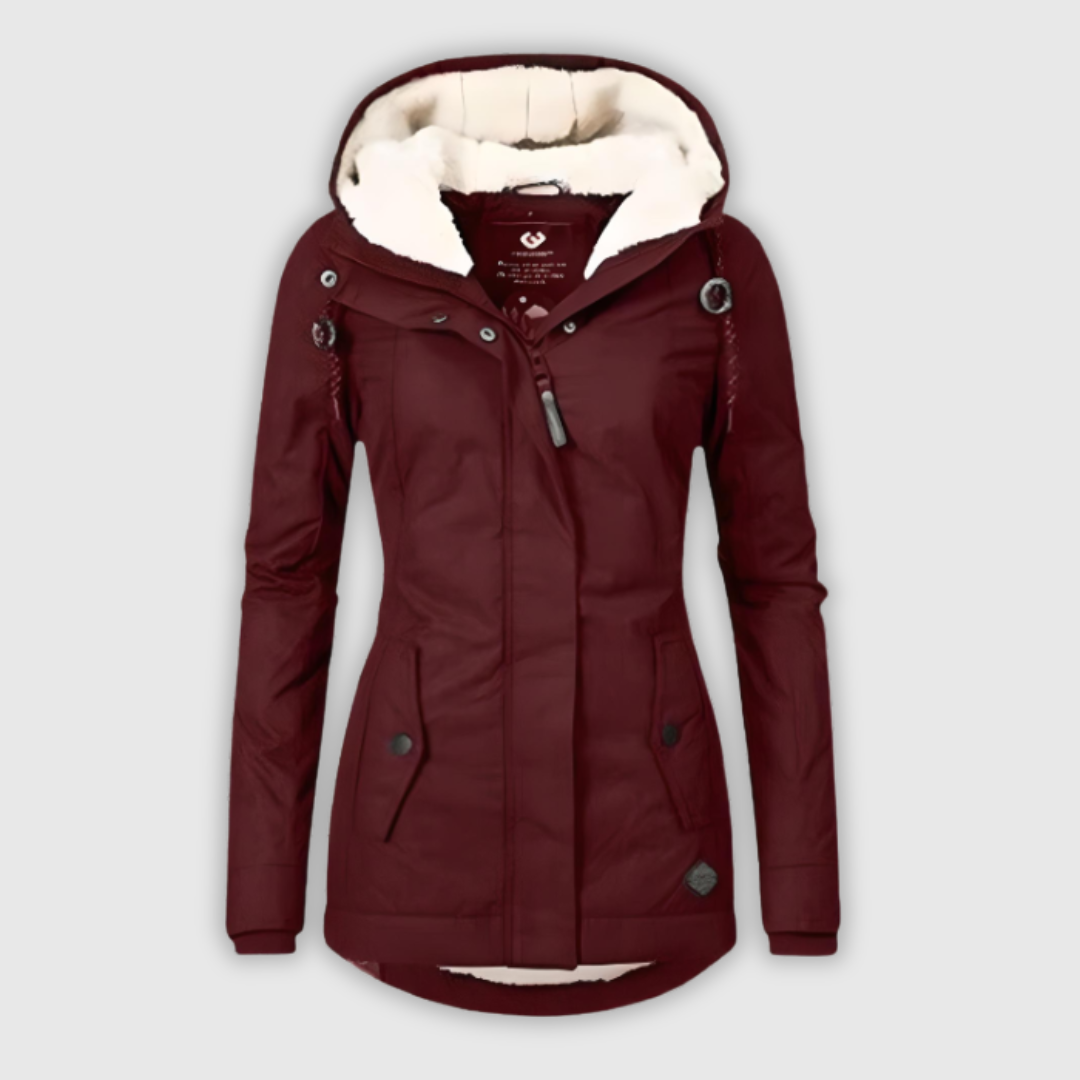 Erika - Waterproof Long Coat with Hood and Lining