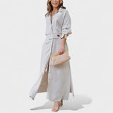 Gordana - Elegant long dress with V-neck for special occasions.