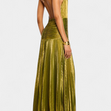 Emma - Metallic Dress with Open Back and High Slit