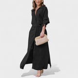 Gordana - Elegant long dress with V-neck for special occasions.