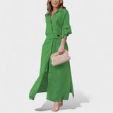 Gordana - Elegant long dress with V-neck for special occasions.