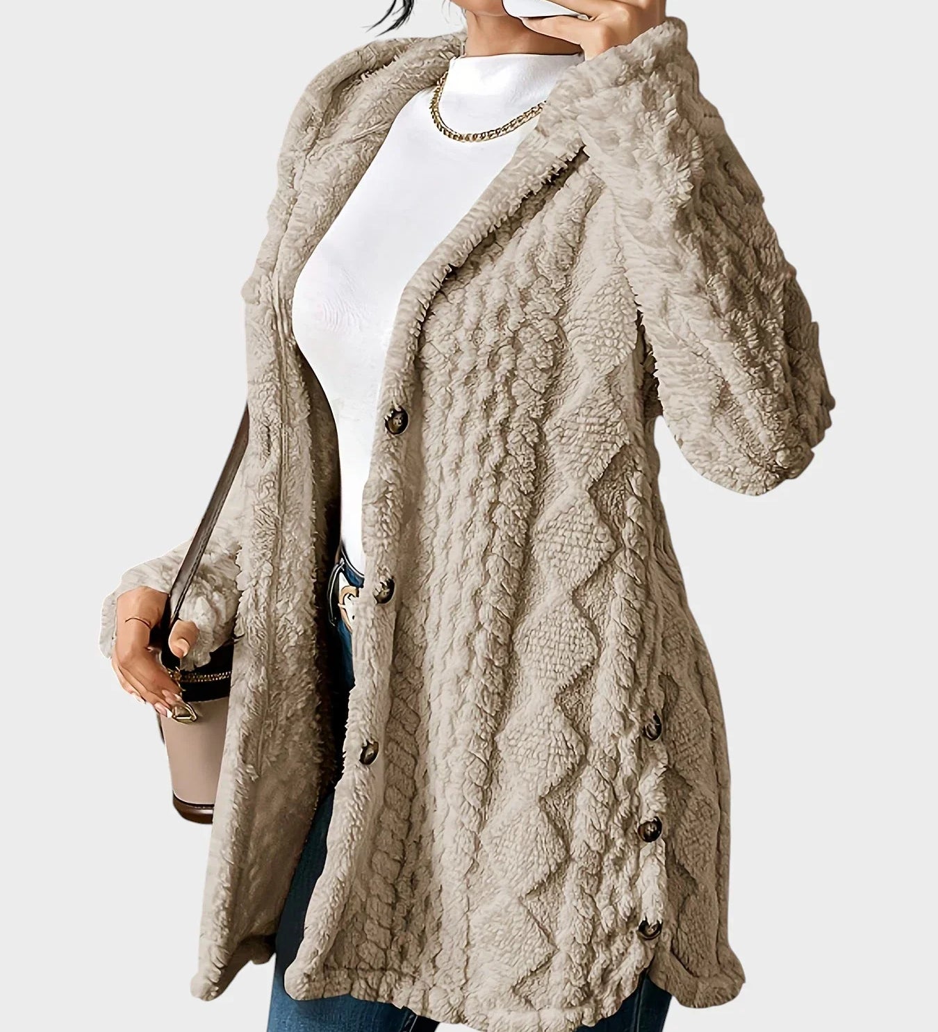 Vesna - Plush Hooded Cardigan