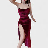 Gabriela - Velvet Dress with Side Slit
