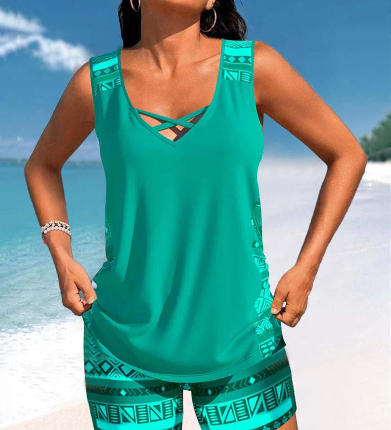 Márcia - Tankini with geometric print