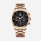 Luxury Sports Men's Watch with Quartz Movement, Chronograph, and Leather Strap