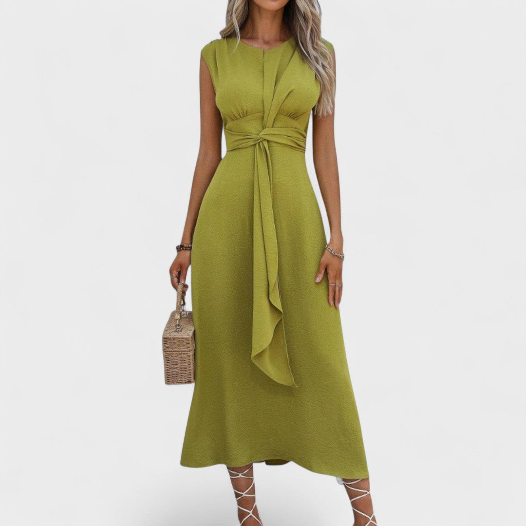 Andrea - Elegant Maxi Dress Without Sleeves with Round Neckline